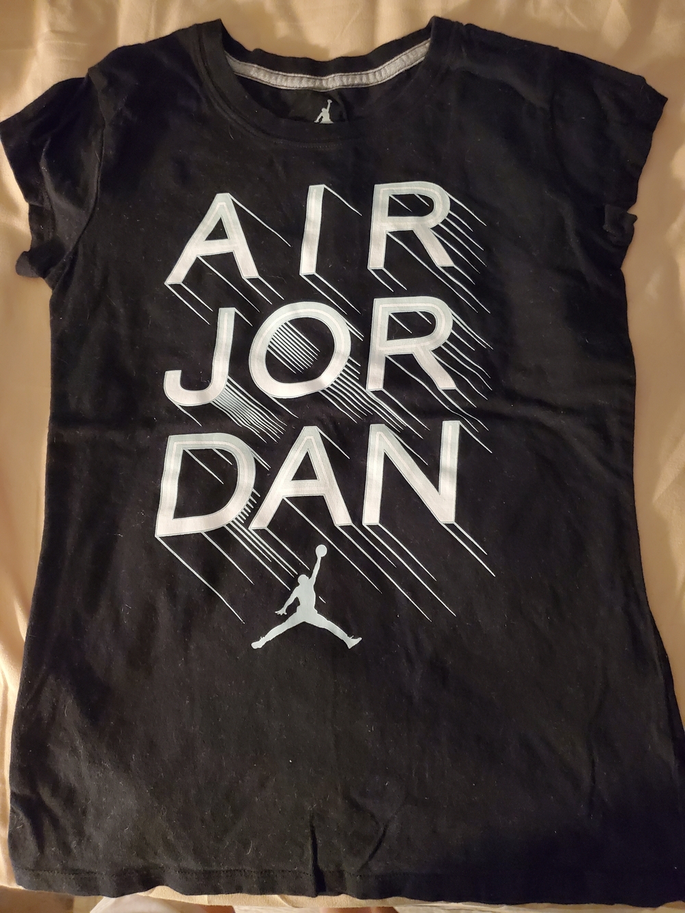 Jordan Black Tee with White AIR JORDAN Graphic